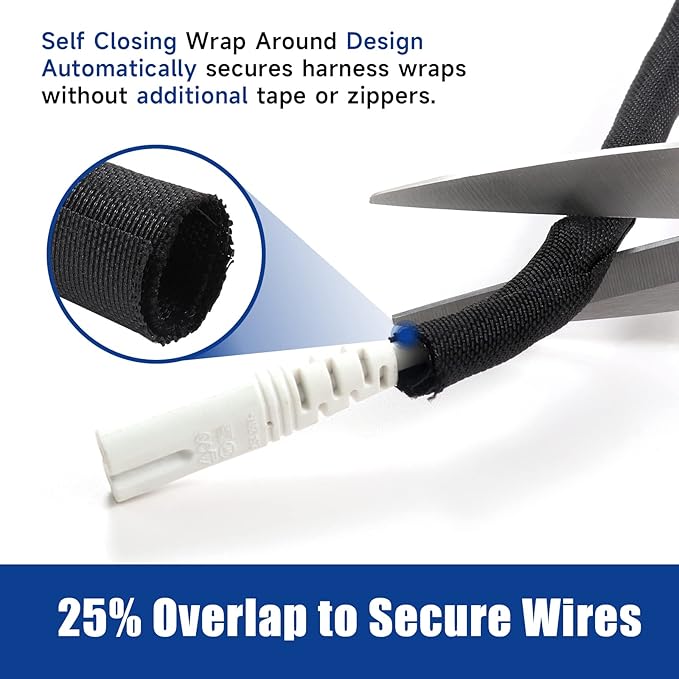 Automotive Wire Sheathing Split Wire Loom Braided Mesh Woven Cable Sleeve for Wires/Cable Cord Protector (5/16" - 48 Feet)