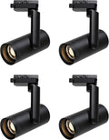 LED 12W Dimmable Track Lighting Heads with 10° to 55° Adjustable Beam Angle H Type 97 CRI 3000K Warm White Ceiling Spotlight for Accent Task Art, 1080lm, Black, 4 Pcs