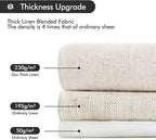 MIULEE Non-See-Through Privacy Linen Curtains 2 Panels, Light Filtering Window Curtains Farnhouse Textured Back Tab Semi Sheer Drapes for Bedroom Living Room, 52 x 63 Inches Long, White