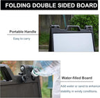 OrangeStar A-Frame Sidewalk Sign 24 x 36 Inch Folding Double Sided Sandwich Board Plastic Outdoor Advertising Signboard for Restaurant, Business, Events, Grey (Frame only)