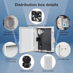 Outdoor Electrical Junction Box, ABS Water Resistant Enclosure with Internal Mounting Panel & Hinged Cover (16"H* 12"L* 5.9"W & Thermostat)