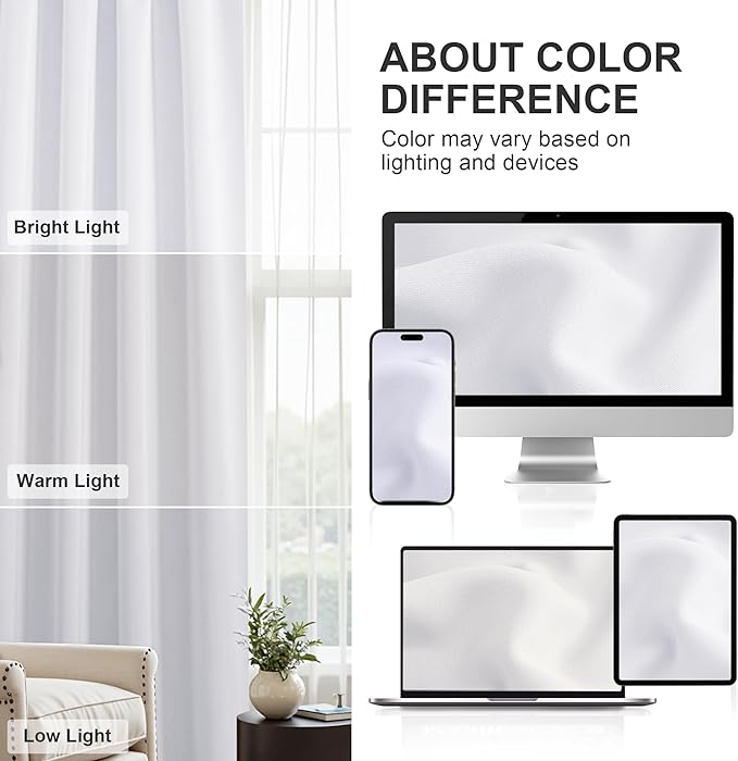 PONY DANCE Blackout Curtains for Bedroom 90 inches Long 2 Panels Set, Thermal Insulated Rod Pocket Black Out Window Drapes, Noise Reducing Window Treatment for Living Room(W52 x L90 inch, Pure White)