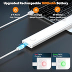 5-Pack Under Cabinet Lighting, 1800mAH Rechargeable Battery Operated Motion Sensor Lights Indoor with 3 Color Temperature, Dimmable Wireless Magnetic Under Counter Closet Lights for Kitchen, Stairs