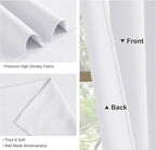 PONY DANCE Window Curtains White - Rod Pocket Window Treatments Curtain Panels/Draperies Light Filter Home Decoration, Wide 52 x Long 84 inches, Pure White, 2 Pieces