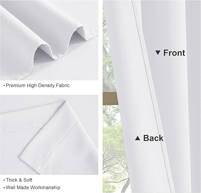 PONY DANCE Room Drakening Curtains 80 inches Long 2 Panels Set for Bedroom, Thermal Insulating Privacy Curtains & Drapes for Doorway Temporary Door Alternative Accordion Door, W 42 x L 80, Pure White