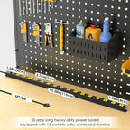 JUNNUJ Long Metal 16 Outlet Power Strip,Wide Spaced Garage Industrial Heavy Duty Power Strip,Surge Protection 4800J,Wall Mount Screws Outlet with Switch 5-15P High Amp 6-20R T-Slot (Yellow, 6FT)