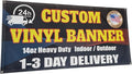 Custom Vinyl Banner, 14oz Premium Coated Vinyl, Full Color, indoor/outdoor Heavy Duty Sign, Design Online or Print Your Design file. 1 Sided (5 X 30 ft (H X W))