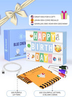 Blue Cinema Light Box with 312 Letters, Emojis & 3 Markers - Led Light Box Sign for Home & Blue Bedroom Decor for Girls - Light Up Letter Board - Best Gift Idea for Girls on Birthday