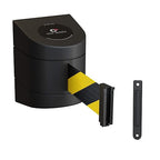 Crowd Control Warehouse - CCW Series WMB-230 Fixed Wall Mount Retractable Belt Barrier - 30 Foot, Black and Yellow Safety Belt with Black ABS Case