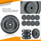 16 Pack Shopping Cart Replacement Wheels Kit, 5" Shopping Cart Casters, Double Ball Bearing TPU Silent Supermarket Casters for Supermarket (Grey)
