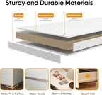 furtble Nightstands Set of 2, Small Dresser for Closet, Sofa Side Table with Drawers for Small Spaces Wooden Bedside Tables, White Modern Storage Cabinet for Bedroom. Entryway, 15.8 in