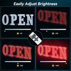 30" x 10" Large LED Open Signs with Remote Control 14 Modes Dimmable Open Sign for Business Window Stores Retail and Restaurant Red