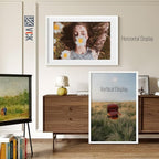 VCK 24x36 Poster Frame White - with Mat 20x30, Textured Exclusive Solid Wood Picture Frame, Horizontal and Vertical Formats with Included Hanging Hardware - 2 Pack