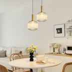 KCO Lighting Amber Glass Globe Pendant Light Mid Century Modern Kitchen Island Pendant Lighting Gold Single Pendant Light Fixture Vintage Brass Hanging Ceiling Light for Living Room Dining Room