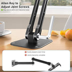 Magnetic iPad Wall Mount, NINEFATICS Aluminum Dual-Arm Tablet Wall Mount Holder, 360° Multi-Angle Adjustable, Foldable Wall iPad Mount, for 4.7"-13" iPad Pro/Air/Mini, Phones & Tablets, Strong Magnets