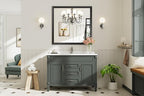 40x38 Inch Black Bathroom Mirror for Wall, Thick Metal Framed Rectangle Mirrors for Over Sink, Bedroom, Living Room, Entryway, Anti-Rust, HD Tempered Glass