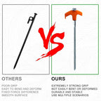Screw in Tent Stakes Heavy Duty,8 Inch Ground Anchors Screw in,Metal Stakes with Hex Head Driver,Camping Tent Accessories (12, White)