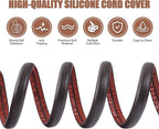 Floor Cord Cover Self Adhesive Cord Hider,3.3FT Cable Management, Extension Strip Protector for Wires, Prevent Cable Trips for Offices, Gyms, Exhibitions Cavity:0.39"(W) x 0.27"(H) Black Wood