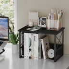 Printer Stand for Desk, Desktop Printer Stand Shelf Organzier for Home Office, for Above and Under Desk, Fax Machine Copier Scanner, Black