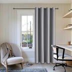 ChrisDowa Blackout Curtains 120 Inches Long for Living Room, Grommet Thermal Insulated Room Darkening Curtains for Bedroom (1 Panel Set, Light Grey, 52W x 120L)