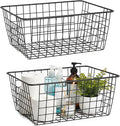 Metal Black Large Wire Basket Food Storage Organizer,pantry organizers and storage for Organizing Kitchen Cabinets potato onion, 2 Pack