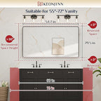 Keonjinn 55 x 30 Brushed Nickel Bathroom Vanity Mirror, Large Rounded Rectangle Bathroom Mirrors for over Sink, Metal Framed Silver Mirror for Wall, Shatterproof HD Tempered Glass(Horizontal/Vertical)