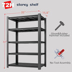 5-Tier 35" W x 15.8" D x 72" H Garage Shelving 3000LBS Storage Shelves Heavy Duty Metal Shelf Unit Adjustable Basement Industrial Storage Racks (72 * 35 * 15.8)
