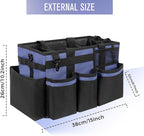 Wearable Cleaning Caddy, Cleaning Caddy Supplies Organizer with Handle & Shoulder Straps for Housekeepers, Under Sink & Car Cleaning Tool Organizers Bag with 4 Foldable Divider (CeruleanBlue)