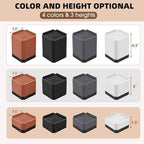 Furniture Risers Bed Risers - Rectangular Adjustable Block Riser for Raising 1.5-3 in. & 4.3 in. Beds, Tables, Sofas, Refrigerators, Washers - Up to 4,000 Pounds (Black, Two Layers 3inches)
