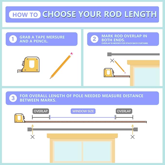 Curtain Rods for Windows 16 to 144 Inches Adjustable Length 1 Inch Diameter Window Curtain Rod with Aluminium End Cap, Antique Bronze