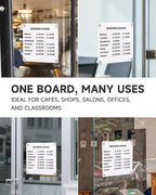 Metal Business Hours Sign with Suction Cups - Magnetic Open Closed Display Board for Storefront Window, Glass Door, Tile Wall & Counter - Changeable, Reusable & Rust-Resistant Steel Kit