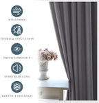 PONY DANCE Grey Curtains - Window Treatments Home Decor Thermal Insulated Curtain Drapes Light Filter Energy Efficient Low Shading Effect for Bedroom & Kitchen, 42 W x 63 L, 2 Pieces