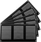 Repa Market 5-Pack 12x6 Inch Air Vent Cover/Black Galvanized Steel Louvered Grill Cover with Mesh Screen/Wall or Ceiling Vent/Durable Flush Mount HVAC Register for Indoor and Outdoor Ventilation