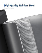 Garvee 16 gal / 60 L Stainless Steel Trash Can with Lid, Large Garbage Can for Kitchen, Rustproof Step-on Kitchen Metal Trash Bin with Liner Rim, Rear Handle, Soft Close Plastic Lid, Silver