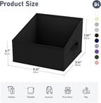 DIMJ Trapezoid Storage Bins for closet shelves, Closet Organzier Bins with Handle, Foldable Closet Storage Bins Basket, Closet Organizers and Storage for Toys, Books, 6 Packs, Black