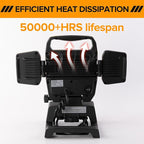 LUTEC 91.6W 10000 Lumen LED Work Light, Foldable Work Lights with 3 Adjustable Head, Portable Corded Construction Lights Job Site Lighting