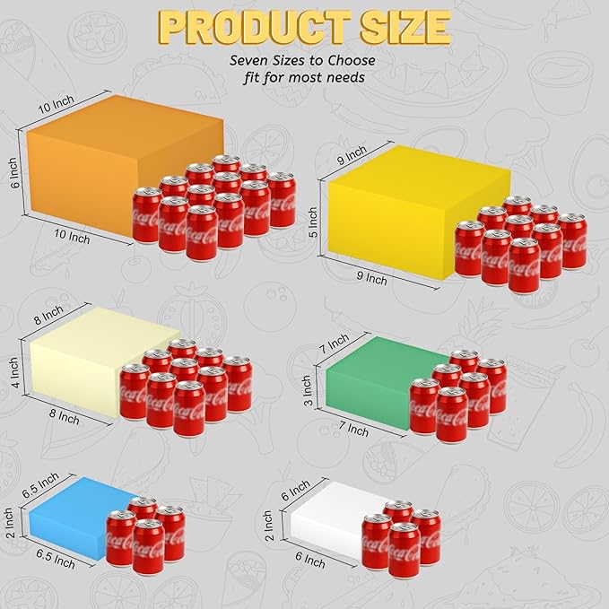 6 Pcs Buffet Food Risers, Large Acrylic Dessert Cupcake Table Stands Fruit Display Shelf Catering Supply Party Jewelry Show Decor Risers Cube Box Nesting Multicolor(10", 9", 8", 7",6.5", 6")