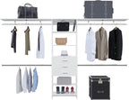 5 Shelf 3 Drawer Closet System for Versatile Storage in Closets, Garages, or Utility Rooms