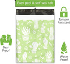 12x15 (50) Green Cactus Designer Poly Mailers Waterproof Self Sealing Tear Resistant Polymailers Shipping Envelopes Premium Printed Bags For Small Businesses