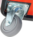 Global Industrial 20 Bushel Plastic Bulk Box Truck, Steel Chassis Base, 1200 lbs. Capacity, 4" Non-Maring Rubber Casters, Red, 50-2/5"L x 34-3/5"W x 35-3/5"H