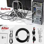 Nearockle 16Pcs Silicone Cable Straps Wire Organizer for Bundling Earphone, Phone Charger, Computer Cords, Reusable Cable Ties Cord Organizer in Home,Office,Kitchen,School(Grey)