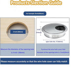 3 Pcs Satin Nickel Metal Cable Grommet, Zinc Alloy Desk Table Grommet Cable Cord Hole Cover for Home and Office, Fits 2inchs Hole 50MM Black
