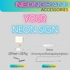Vertical LED Open Sign - UV printing Pattern, LED Open Signs for business – USB Powered Neon Wall Light, Neon Sign for Shop, Window, or Business Use (7x16.5'', Yellow)