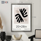 VCK 20x28 Picture Frame 5 Pack, Gray Solid Wood Poster Picture Frame, Exclusive Wood Grain, Wall Mounting Hanging