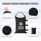 CROWN SHADES Sand Bags for Canopy Legs (120 LBS) Sandbags for Weight, Canopy Weights, Pop Up Tent Weights Bags, Black (Unfilled)