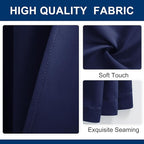 Hiasan Patio Sliding Room Divider Door Curtains - Extra Wide Privacy Room Thermal Insulated Blackout Curtain with Back Tab & Rod Pocket for Bedroom Partition(100 x 108 Inches, Navy Blue)