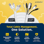PROTECTO Heavy Duty Dog & Cat Cord Protector 10ft Long Sleeve, Easy-to-Use 1/2 in Cord Cover for Pet, Odorless White Color, No Chew Solution for Power, Audio & Video Wire Tubing, Fits 6-8 Cables