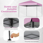 Tangkula 10x10 FT Pop Up Canopy, UPF50+ Portable Outdoor Tent with 8 Stakes, 4 Wind Ropes, Carrying Bag, Foldable Canopy Tent for Beach Party Event Camping