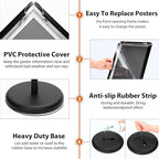 6 Pack Adjustable Sign Stand Holder 8.5'' x 11" Heavy Duty Floor Standing Sign with Base and Snap Open Frame Pedestal Stand for Indoor Outdoor Display Vertical Horizontal View(Square Corner)