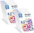 18 Pack Acrylic Sign Display Stand 8.5 X 11, L Shape Clear Plastic Sign Frame, Picture Photo Frame, Flyer Document Paper Holder for Office Desktop